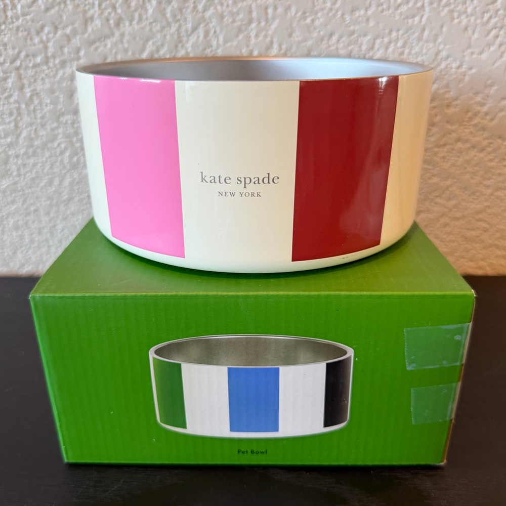 Kate Spade M/L  Adventure Stripe Pet Bowl - Picture 13 of 13